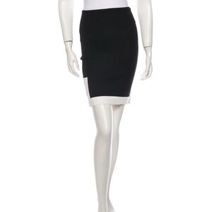 Alexander Wang Pencil Skirt Stretch Black White Geometric Size Small